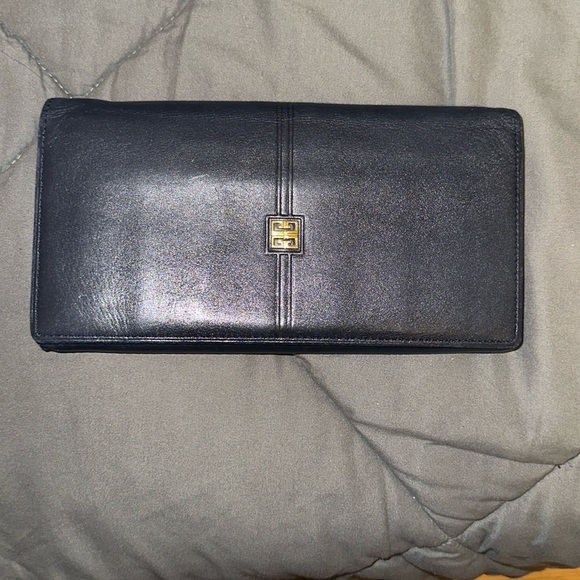 Givenchy Navy Blue Leather Wallet with Gold Logo - Picture 8 of 9
